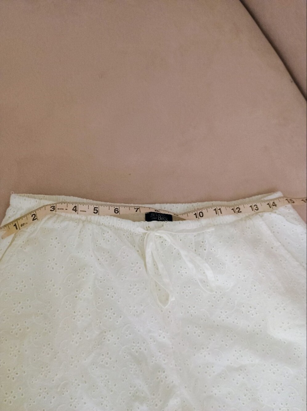 White Eyelet Drawstring Pants - Picture 5 of 6